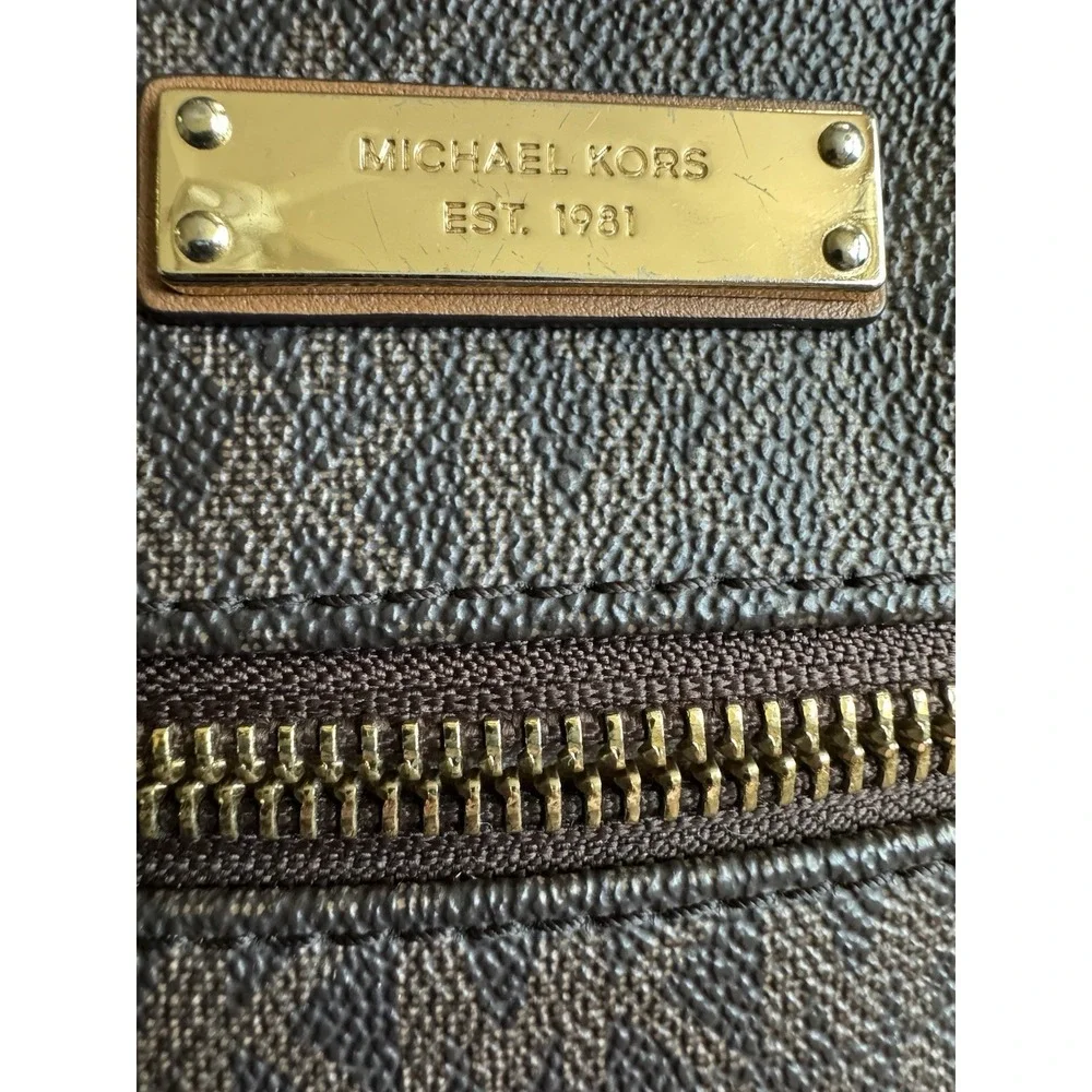 Michael Kors Brown Crossbody Bag with Gold Hardware